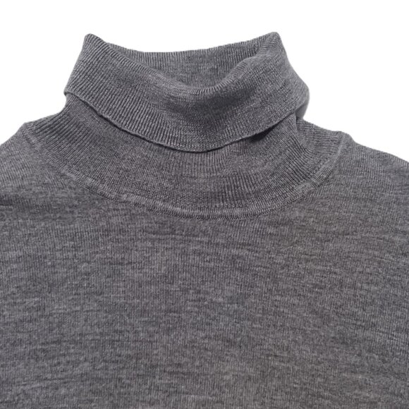 Dalmine Uomo Gray Sweater, 100% Wool Made in Italy, Turtleneck, Men's XXL (56) - Picture 3 of 8